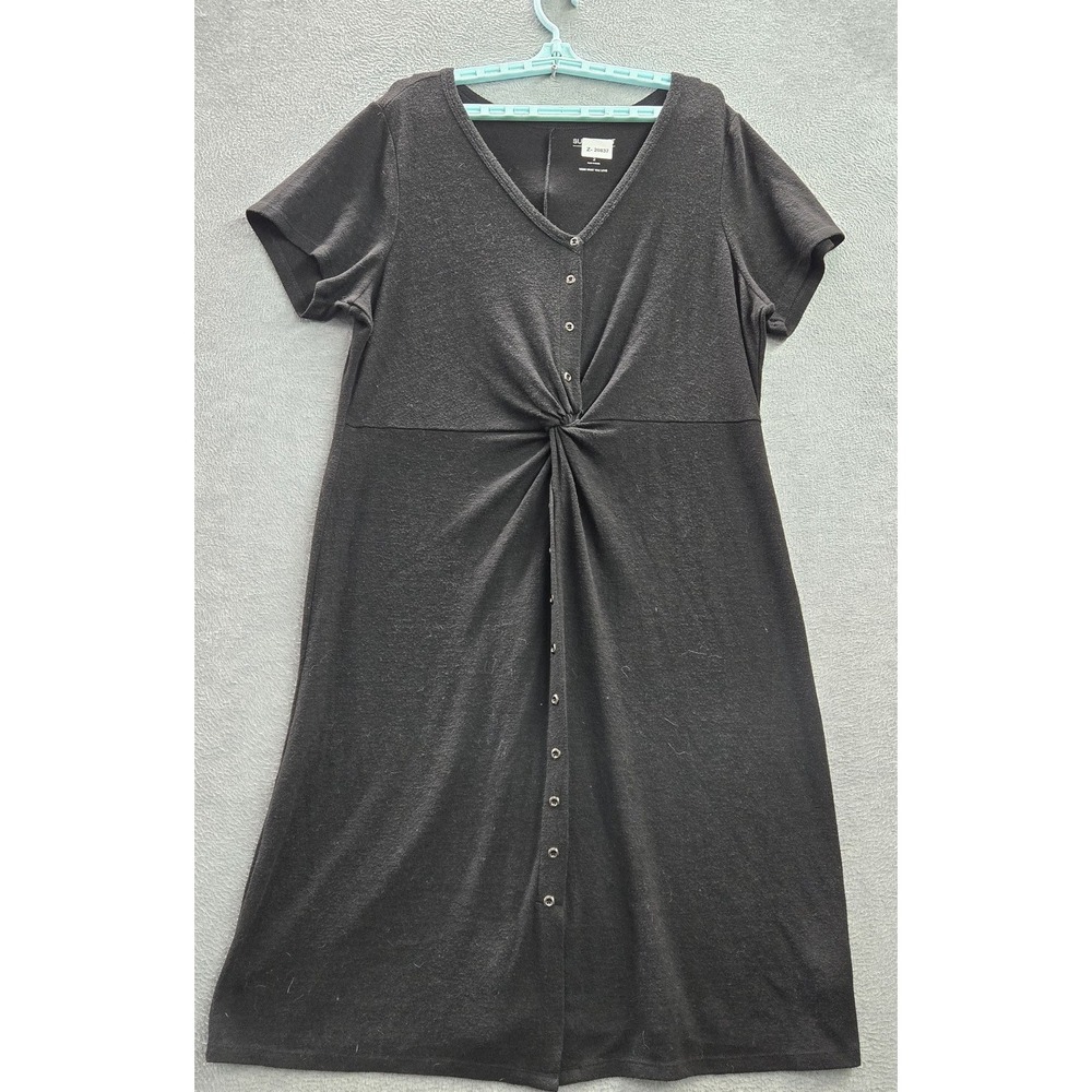 Torrid Women Sleepwear 2 Black Super Soft Nightgown Button Short Sleeve